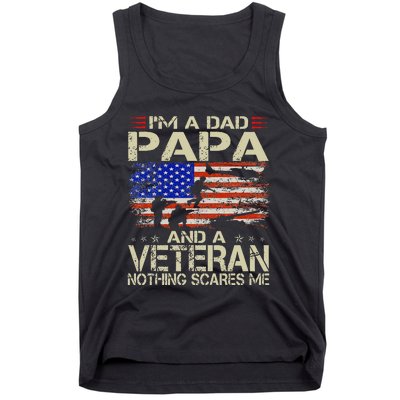 I'm A Dad Papa And Veteran Funny Retro Veteran's Day Tank Top