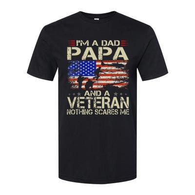 I'm A Dad Papa And Veteran Funny Retro Veteran's Day Softstyle® CVC T-Shirt