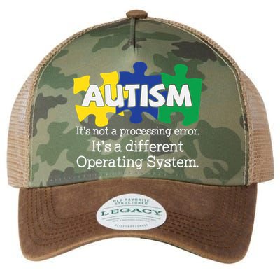 It's A Different Operating System Autism Awareness, Autism Puzzle Legacy Tie Dye Trucker Hat