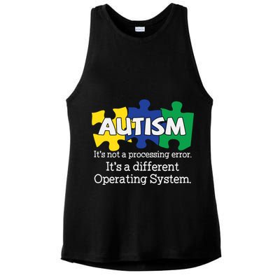 It's A Different Operating System Autism Awareness, Autism Puzzle Ladies PosiCharge Tri-Blend Wicking Tank
