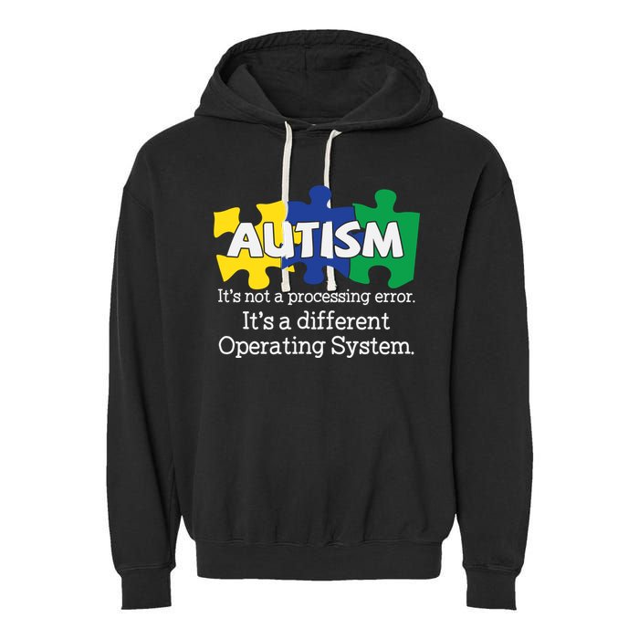 It's A Different Operating System Autism Awareness, Autism Puzzle Garment-Dyed Fleece Hoodie