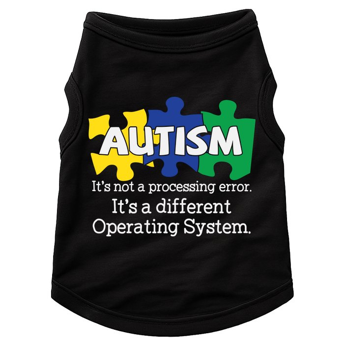 It's A Different Operating System Autism Awareness, Autism Puzzle Doggie Tank
