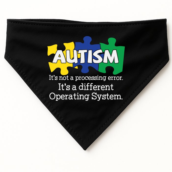 It's A Different Operating System Autism Awareness, Autism Puzzle USA-Made Doggie Bandana