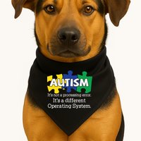 It's A Different Operating System Autism Awareness, Autism Puzzle USA-Made Doggie Bandana