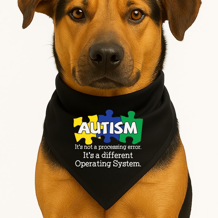 It's A Different Operating System Autism Awareness, Autism Puzzle USA-Made Doggie Bandana