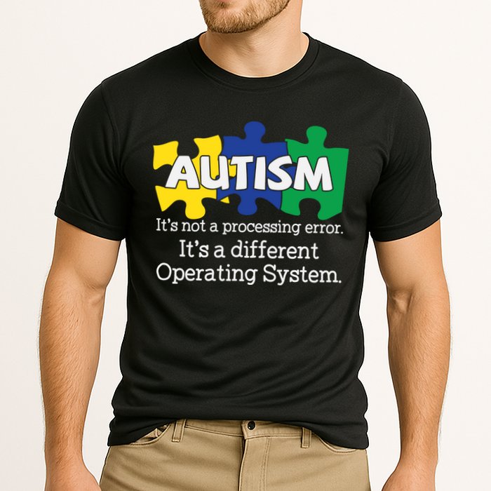 It's A Different Operating System Autism Awareness, Autism Puzzle Performance Shirt
