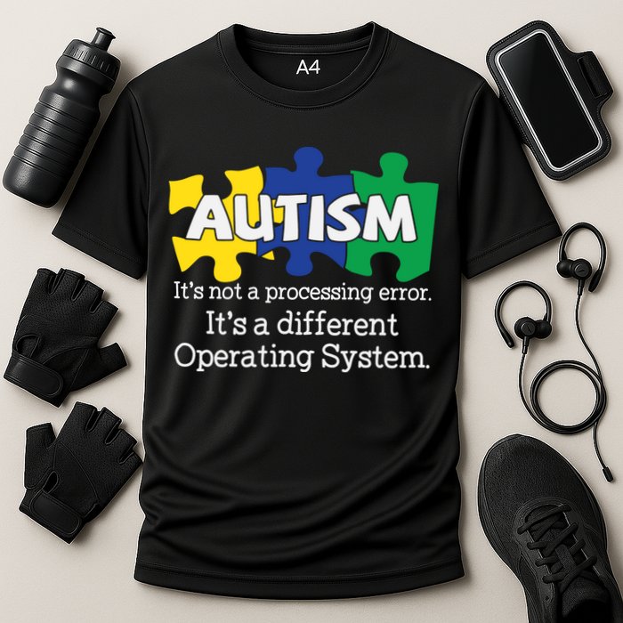 It's A Different Operating System Autism Awareness, Autism Puzzle Performance Shirt
