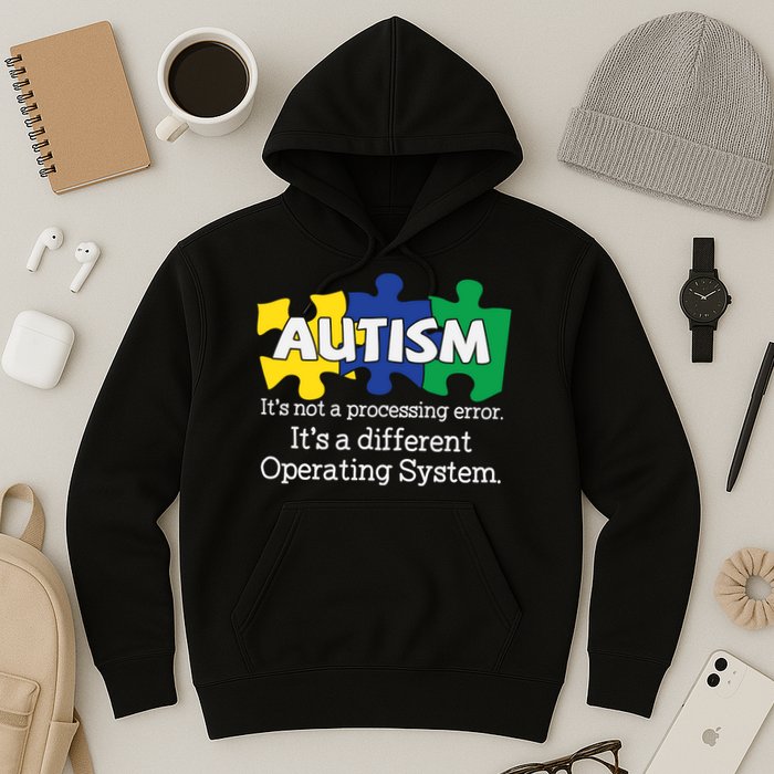 It's A Different Operating System Autism Awareness, Autism Puzzle Hoodie