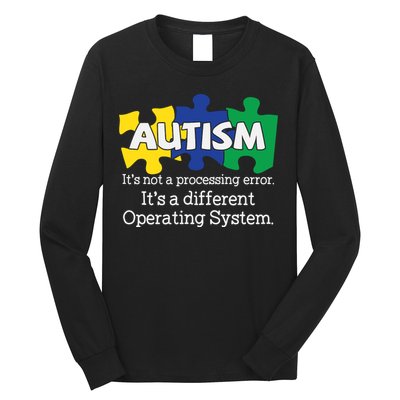 It's A Different Operating System Autism Awareness, Autism Puzzle Long Sleeve Shirt