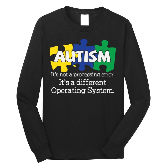 It's A Different Operating System Autism Awareness, Autism Puzzle Long Sleeve Shirt