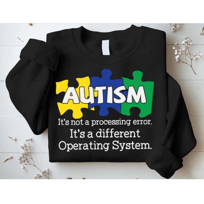 It's A Different Operating System Autism Awareness, Autism Puzzle Sweatshirt