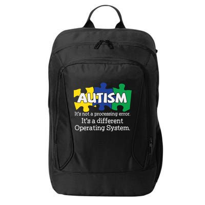 It's A Different Operating System Autism Awareness, Autism Puzzle City Backpack