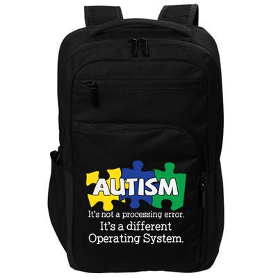 It's A Different Operating System Autism Awareness, Autism Puzzle Impact Tech Backpack