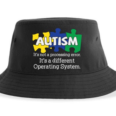 It's A Different Operating System Autism Awareness, Autism Puzzle Sustainable Bucket Hat