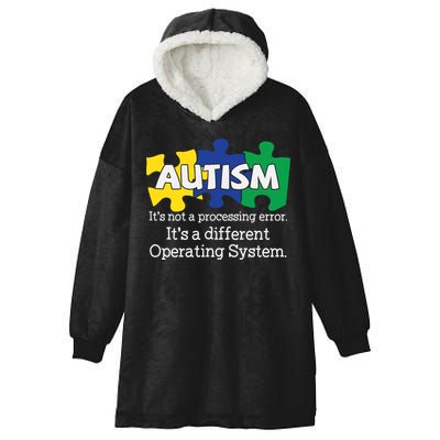 It's A Different Operating System Autism Awareness, Autism Puzzle Hooded Wearable Blanket