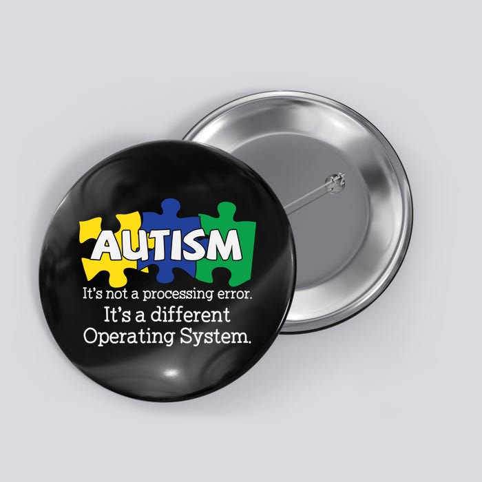It's A Different Operating System Autism Awareness, Autism Puzzle Button
