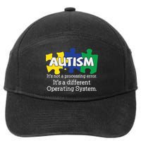 It's A Different Operating System Autism Awareness, Autism Puzzle 7-Panel Snapback Hat