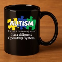 It's A Different Operating System Autism Awareness, Autism Puzzle 11oz C Handle Ceramic Mug