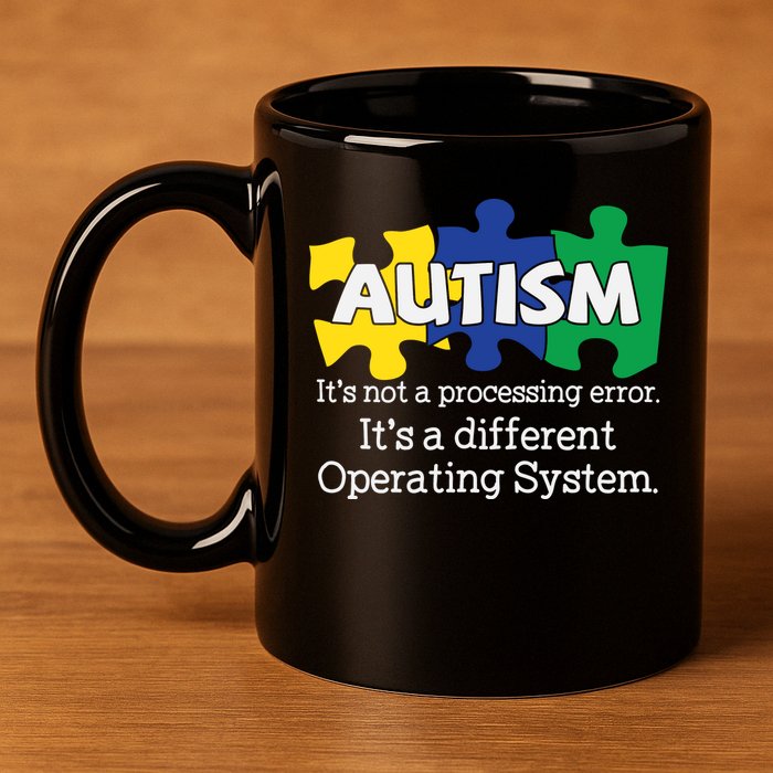 It's A Different Operating System Autism Awareness, Autism Puzzle 11oz C Handle Ceramic Mug