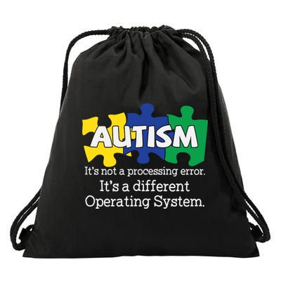 It's A Different Operating System Autism Awareness, Autism Puzzle Drawstring Bag