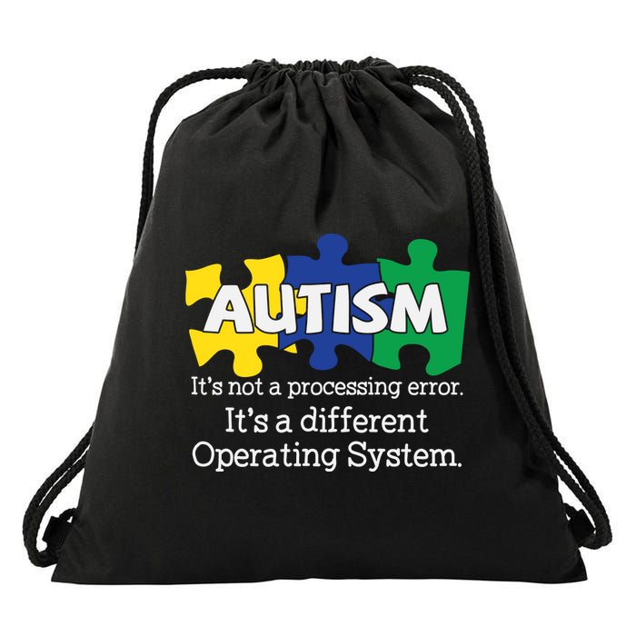 It's A Different Operating System Autism Awareness, Autism Puzzle Drawstring Bag