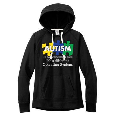 It's A Different Operating System Autism Awareness, Autism Puzzle Women's Fleece Hoodie