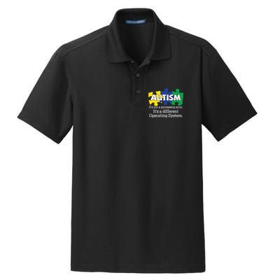 It's A Different Operating System Autism Awareness, Autism Puzzle Dry Zone Grid Polo