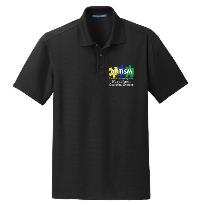 It's A Different Operating System Autism Awareness, Autism Puzzle Dry Zone Grid Polo
