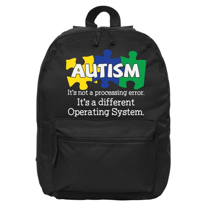 It's A Different Operating System Autism Awareness, Autism Puzzle 16 in Basic Backpack