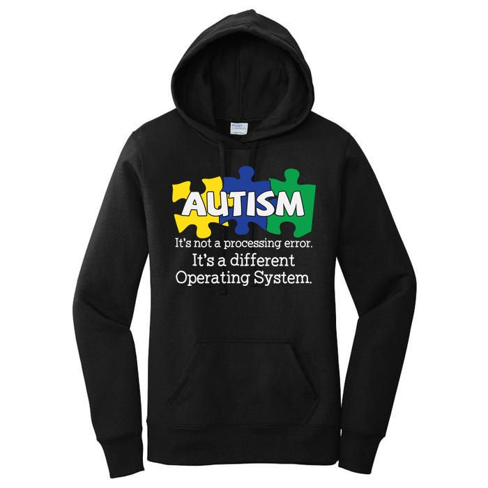 It's A Different Operating System Autism Awareness, Autism Puzzle Women's Pullover Hoodie