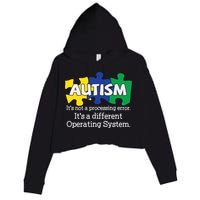 It's A Different Operating System Autism Awareness, Autism Puzzle Crop Fleece Hoodie