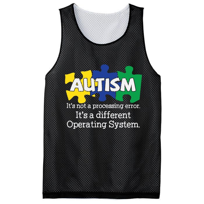 It's A Different Operating System Autism Awareness, Autism Puzzle Mesh Reversible Basketball Jersey Tank