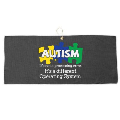 It's A Different Operating System Autism Awareness, Autism Puzzle Large Microfiber Waffle Golf Towel