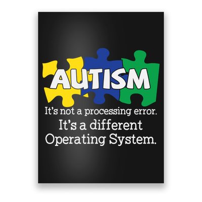 It's A Different Operating System Autism Awareness, Autism Puzzle Poster