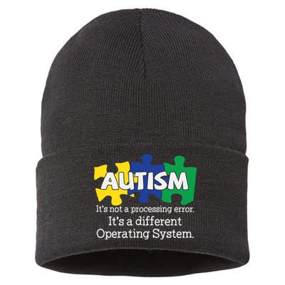 It's A Different Operating System Autism Awareness, Autism Puzzle Sustainable Knit Beanie