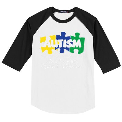 It's A Different Operating System Autism Awareness, Autism Puzzle Baseball Sleeve Shirt