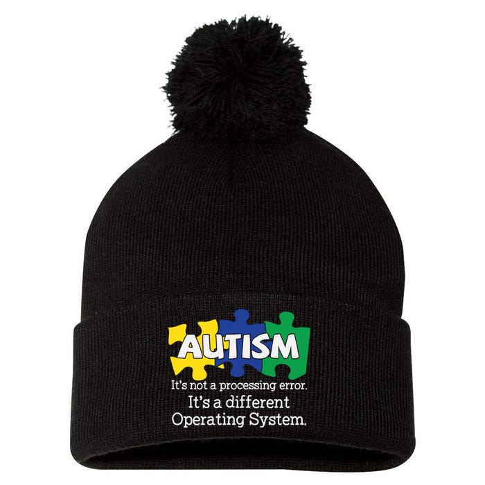 It's A Different Operating System Autism Awareness, Autism Puzzle Pom Pom 12in Knit Beanie