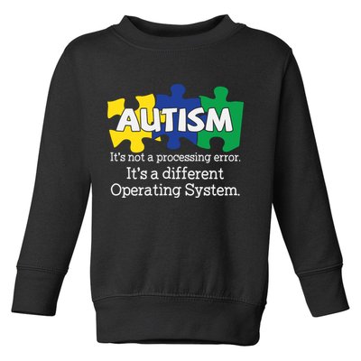 It's A Different Operating System Autism Awareness, Autism Puzzle Toddler Sweatshirt