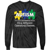 It's A Different Operating System Autism Awareness, Autism Puzzle Tie-Dye Long Sleeve Shirt