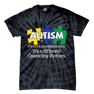 It's A Different Operating System Autism Awareness, Autism Puzzle Tie-Dye T-Shirt