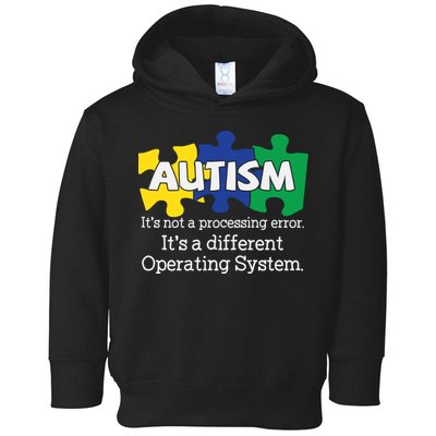 It's A Different Operating System Autism Awareness, Autism Puzzle Toddler Hoodie