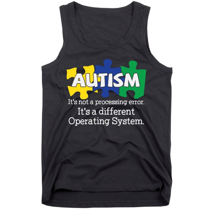 It's A Different Operating System Autism Awareness, Autism Puzzle Tank Top