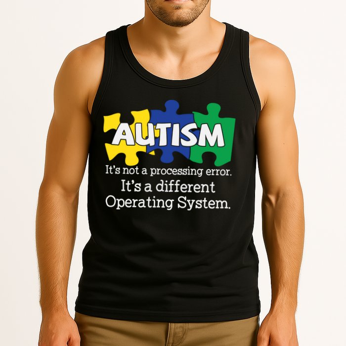 It's A Different Operating System Autism Awareness, Autism Puzzle Tank Top