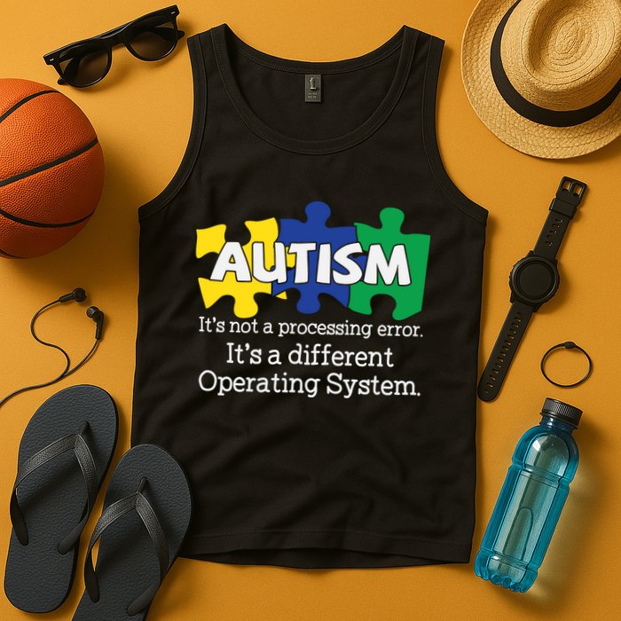 It's A Different Operating System Autism Awareness, Autism Puzzle Tank Top