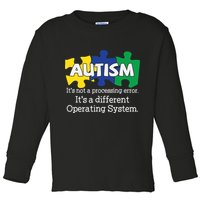 It's A Different Operating System Autism Awareness, Autism Puzzle Toddler Long Sleeve Shirt