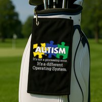 It's A Different Operating System Autism Awareness, Autism Puzzle Golf Towel