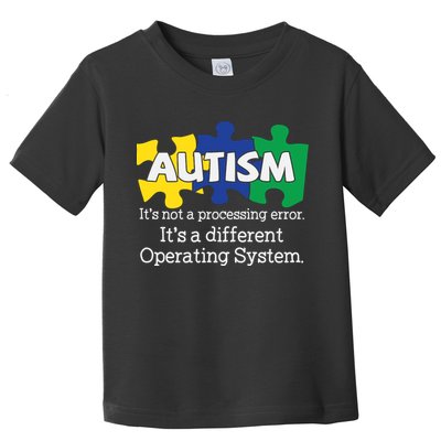 It's A Different Operating System Autism Awareness, Autism Puzzle Toddler T-Shirt