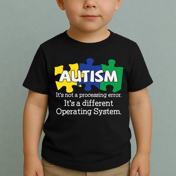 It's A Different Operating System Autism Awareness, Autism Puzzle Toddler T-Shirt