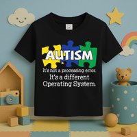 It's A Different Operating System Autism Awareness, Autism Puzzle Toddler T-Shirt