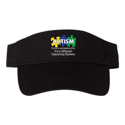 It's A Different Operating System Autism Awareness, Autism Puzzle Valucap Bio-Washed Visor